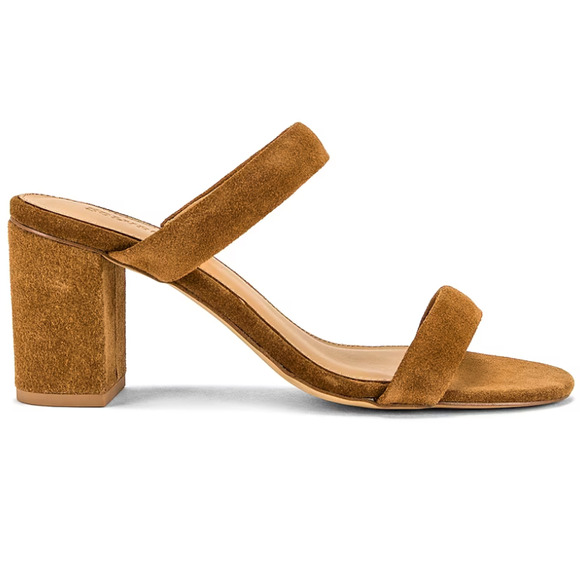 Soludos Brown Suede Mule Sandal SIZE 10 Walnut Heel Chunky Two Straps $140 NEW - Picture 1 of 15